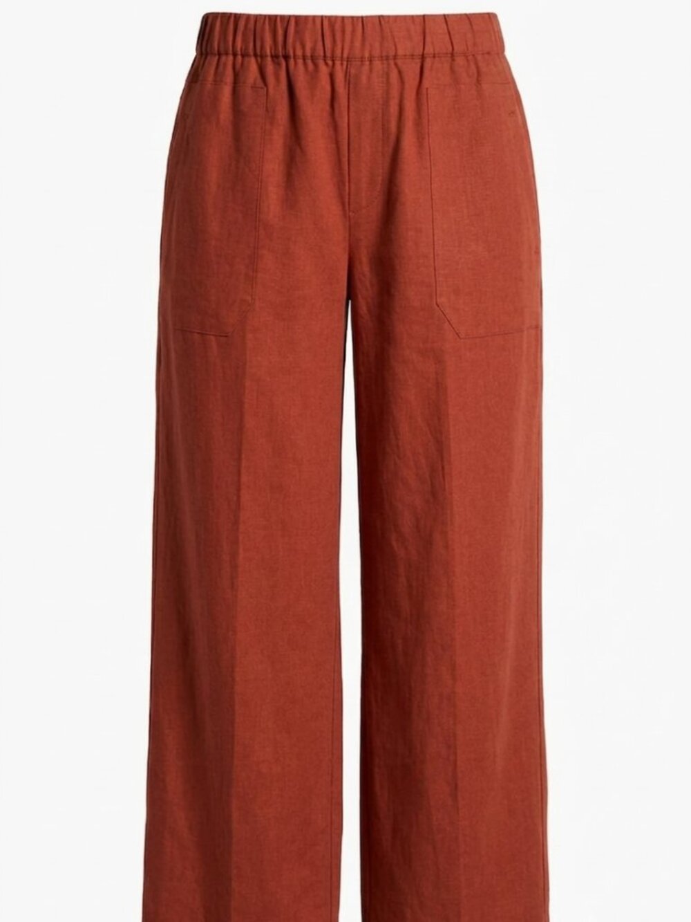 Wit & Wisdom High Waist Stretch Linen Blend Burnt Orange/Brown Pants Size 1X NEW